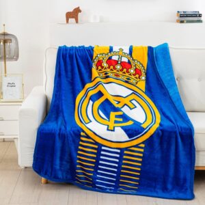 Real Madrid 220 GSM, One Ply (Supersoft Fleece) Throw Blanket 50x60