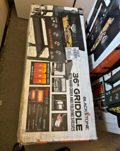 36” black stone grill