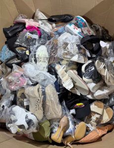 Pallet of new shoes