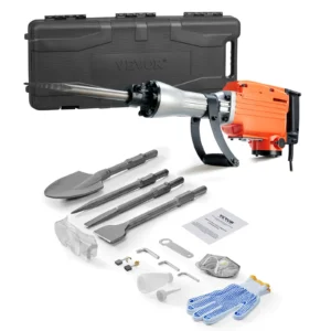 VEVOR Demolition Jack Hammer Concrete Breaker 2200W Electric Hammer 4 Chisel Bits