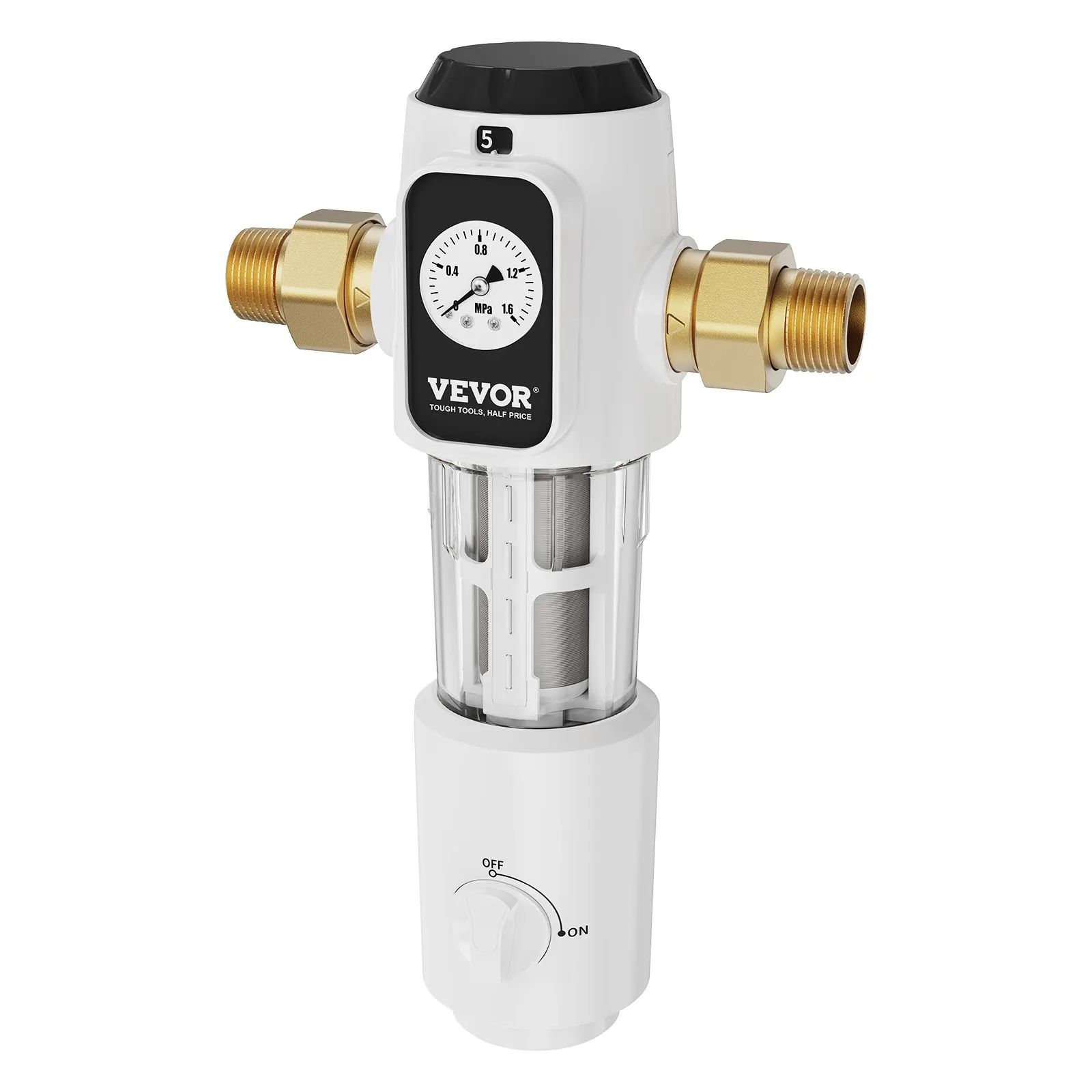 Spin Down Filter, 40 Micron Whole House Sediment Filter for Well Water, 3/4" G-M + 1" G-M + 3/4" G-F, 4 T/H High Flow Rate, for Whole House Water Filtration Systems, Well Water Sediment Filter - Image 4