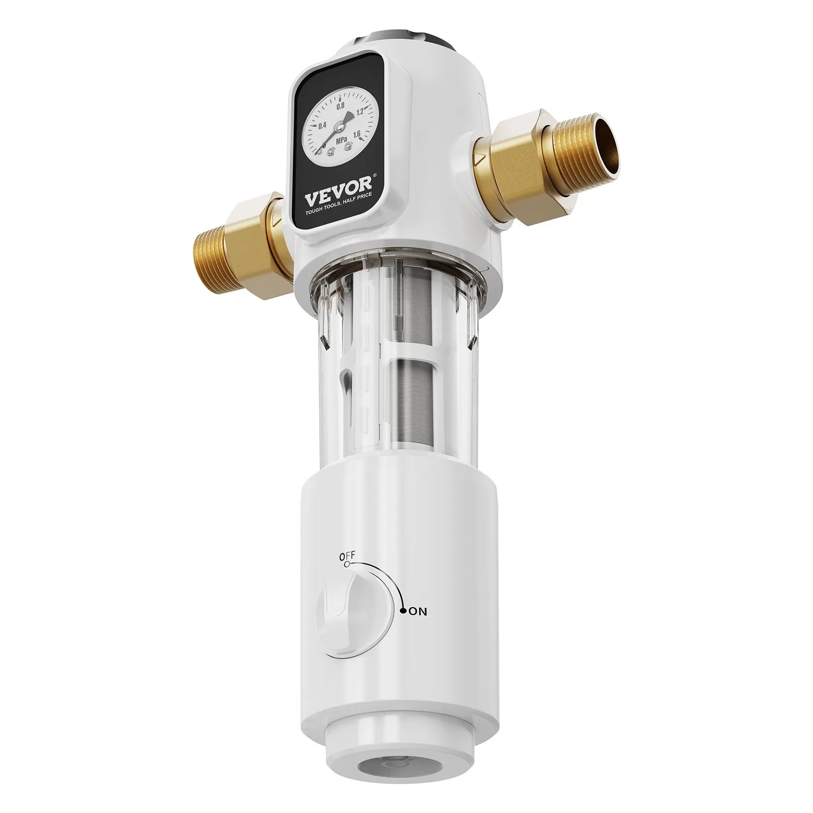 Spin Down Filter, 40 Micron Whole House Sediment Filter for Well Water, 3/4" G-M + 1" G-M + 3/4" G-F, 4 T/H High Flow Rate, for Whole House Water Filtration Systems, Well Water Sediment Filter - Image 5