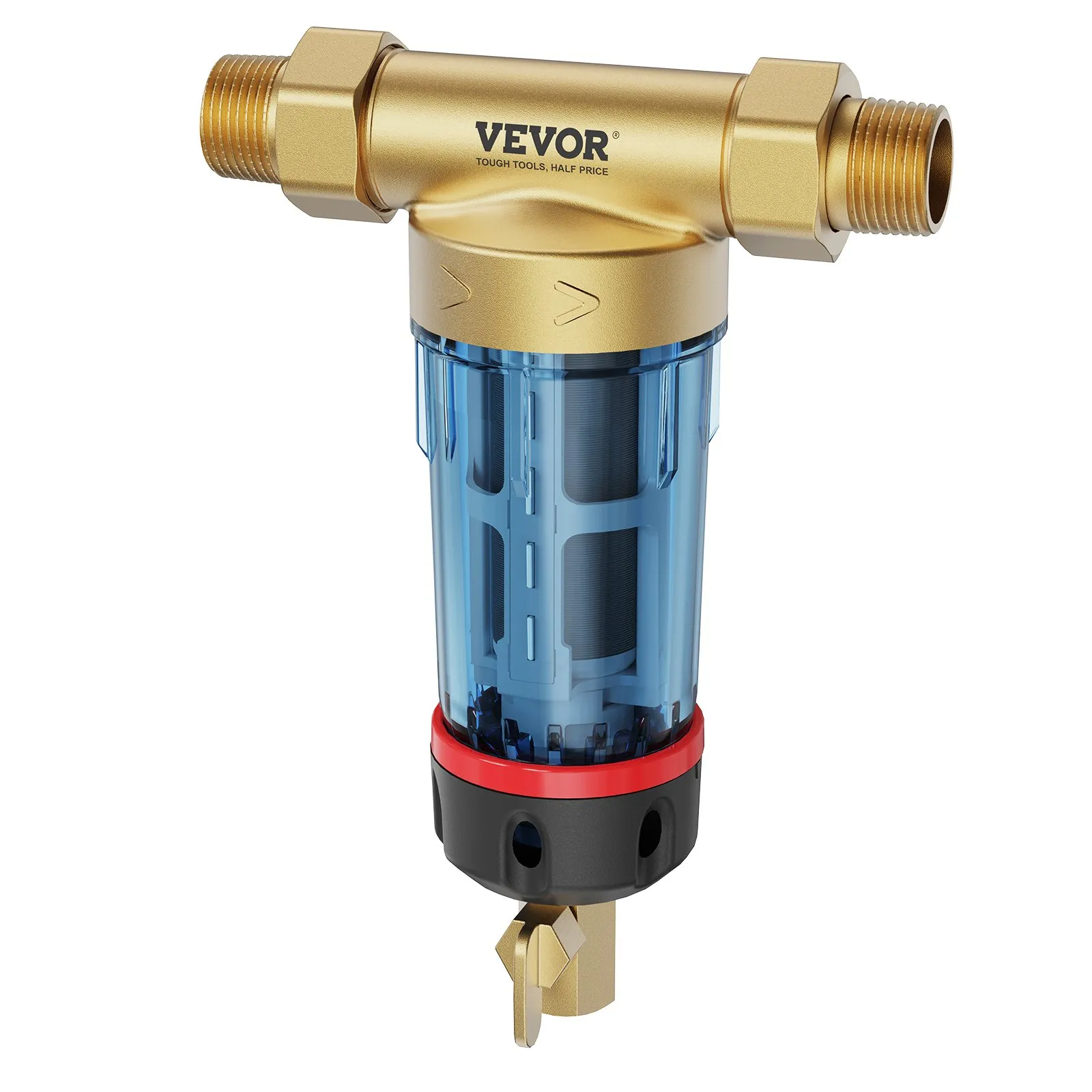 Spin Down Filter, 40 Micron Whole House Sediment Filter for Well Water, 3/4"(1.9 cm) G-M + 1"(2.5 cm) G-M + 3/4"(1.9 cm) G-F, 4 T/H High Flow Rate, for Whole House Water Filtration Systems, Well Water Sediment Filter - Image 4