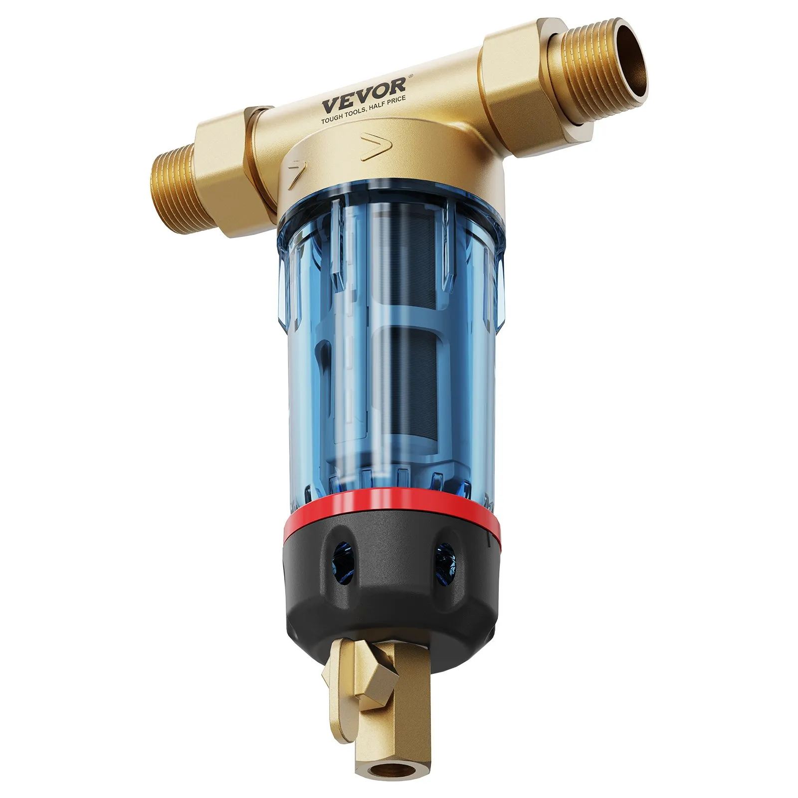 Spin Down Filter, 40 Micron Whole House Sediment Filter for Well Water, 3/4"(1.9 cm) G-M + 1"(2.5 cm) G-M + 3/4"(1.9 cm) G-F, 4 T/H High Flow Rate, for Whole House Water Filtration Systems, Well Water Sediment Filter - Image 5